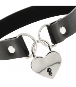 Collier sexuel noir avec cadenas - Coquette Accessories