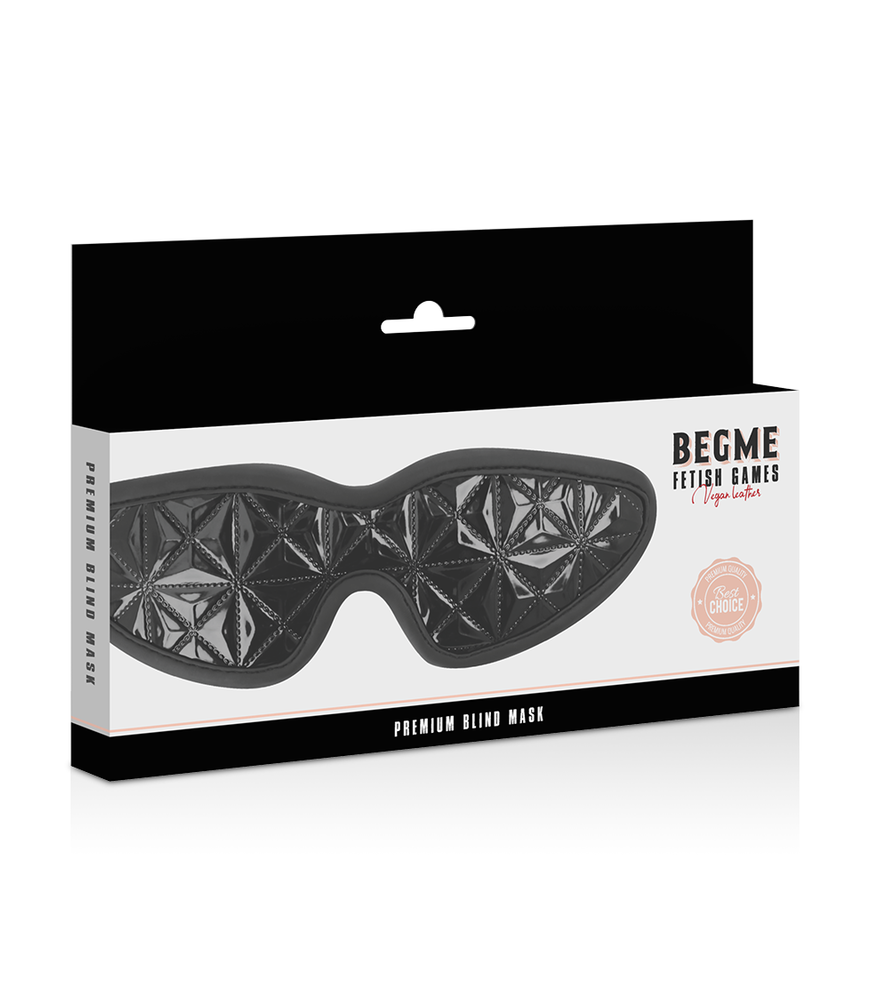 Masque de bondage noir réglabl- Begme Black Edition
