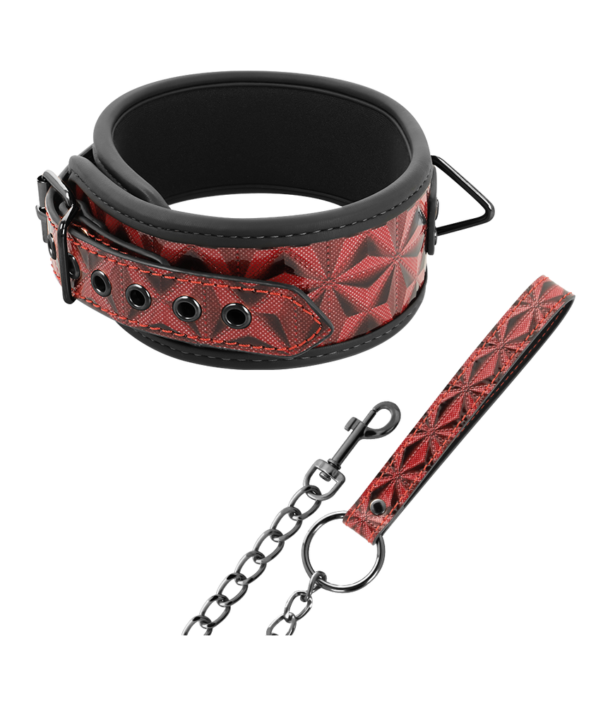 Collier bdsm avec chaine en metal - Begme Red Edition