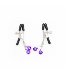 Pinces à tétons avec cloches violettes - Ohmama Fetish