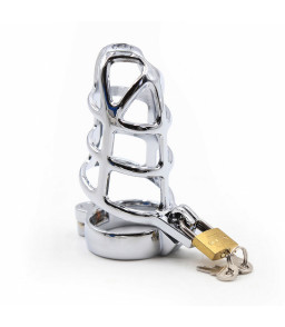 Anneaux de chasteté en métal avec cadenas et clés - Ohmama Fetish