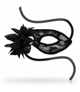 Masque pour bondage en style vénétien avec dentelle et fleur décorative - Ohmama masks