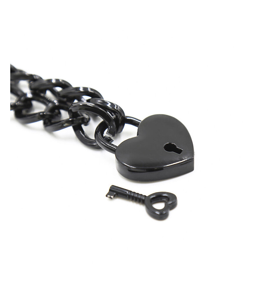 Collier sexuel en acier inoxydable avec cadenas - Ohmama Fetish
