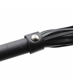 Fouet de bondage noir avec rivets argentés 60 cm - Ohmama Fetish