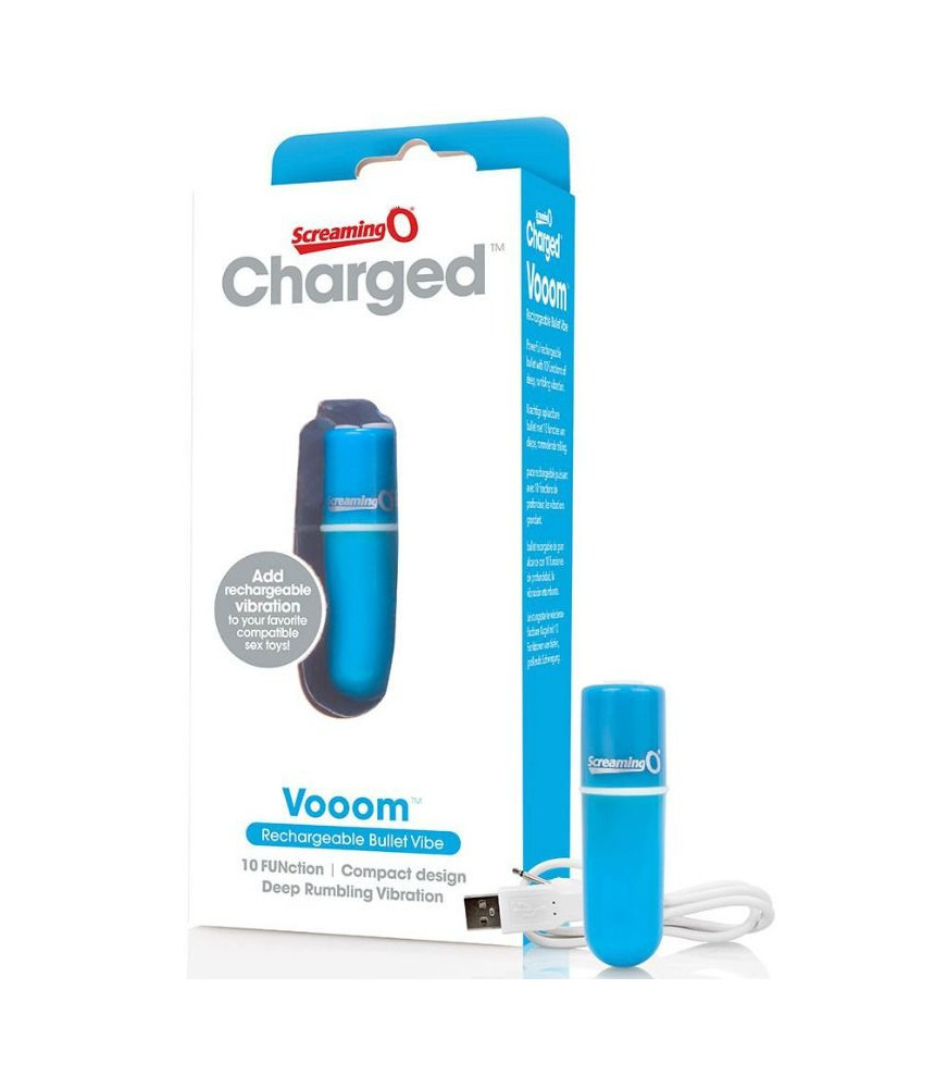 Mini vibrateur Rechargeable Vooom bleu - SCREAMING O