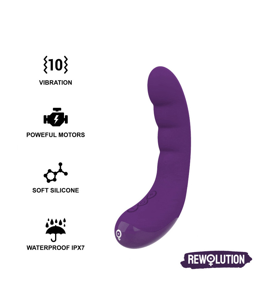 Vibrateur Point G Flexible Rechargeable Rewocurvy Violet - Rewolution | Nudiome