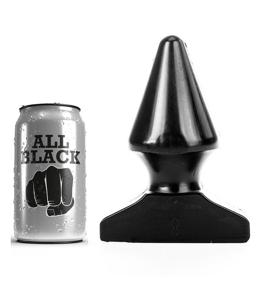Plug Anal à Bouchon  Lisse 17 cm Noir - All Black