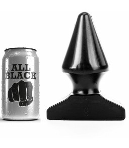 Plug Anal à Bouchon  Lisse 17 cm Noir - All Black