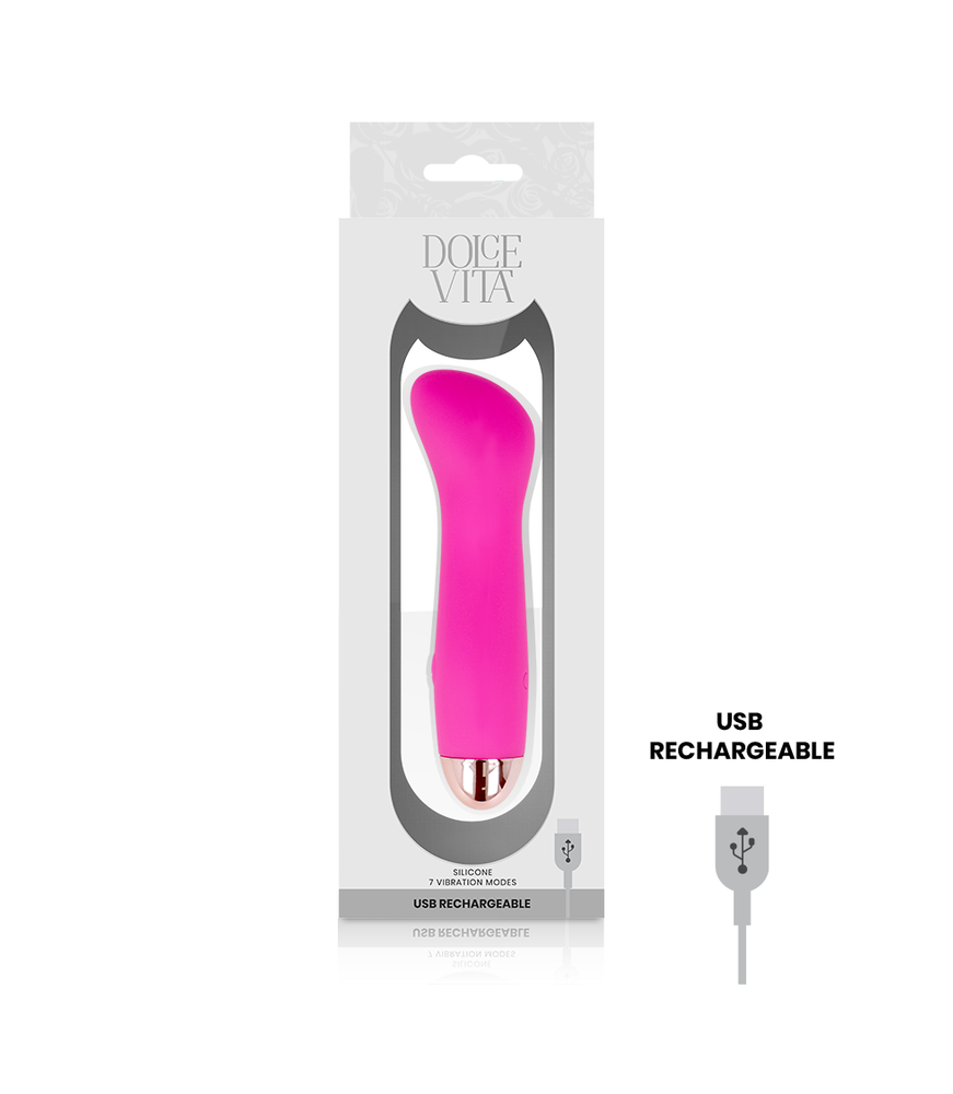 Mini Vibromasseur Rechargeable Silicone One 7 Vitesses rose - Dolce Vita