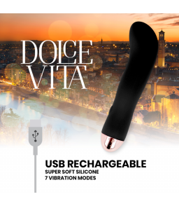 Mini Vibromasseur Rechargeable Silicone deux 7 Vitesses noir - Dolce Vita