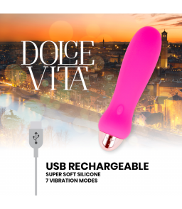Mini Vibromasseur Rechargeable Super Soft rose 7 Vitesses - DOLCE VITA