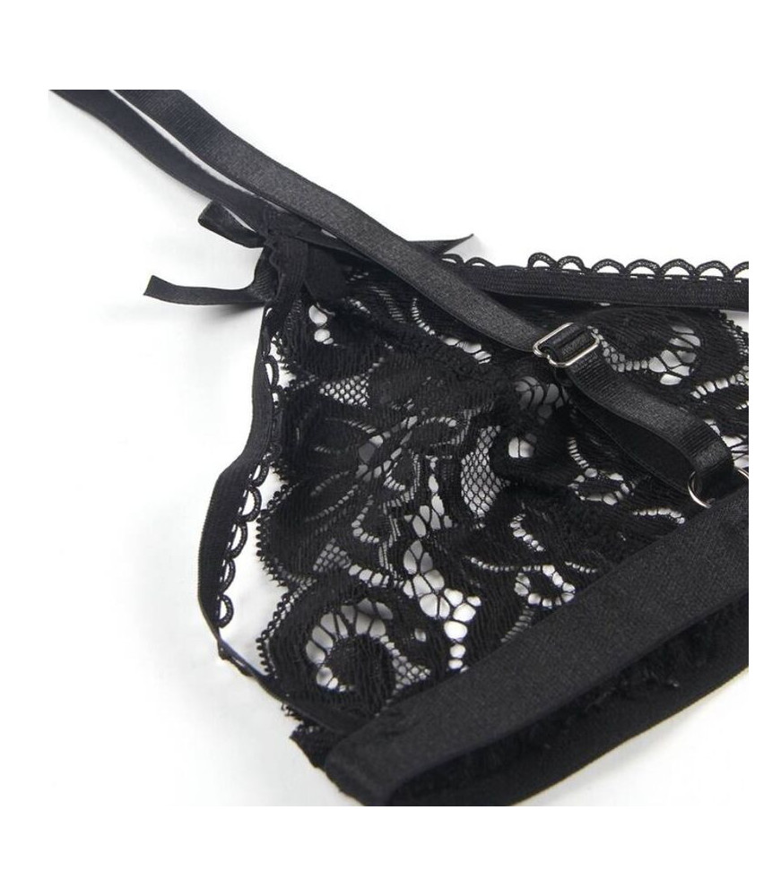 Ensemble lingerie sexy noir avec porte-jarretelles L/XL - Subblime