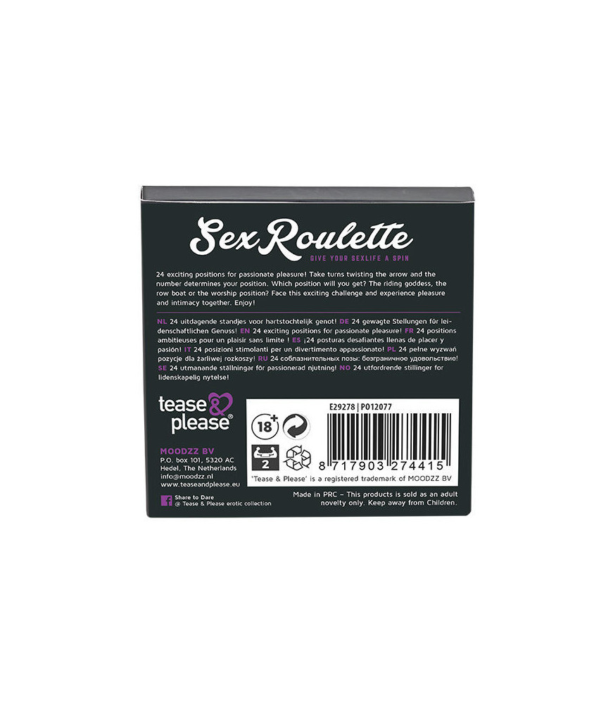 Jeu sensuel sex roulette Kamasutra NL/DE/EN/FR/ES/IT/PL/RU/SE/NO - Tease&Please