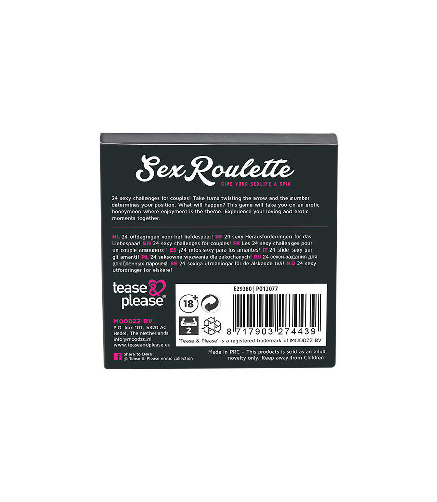 Jeu sensuel sex roulette NL/DE/EN/FR/ES/IT/PL/RU/SE/NO - Tease&Please