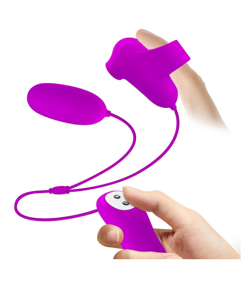 Double Stimulateur clitoris sans contact violet - Pretty Love