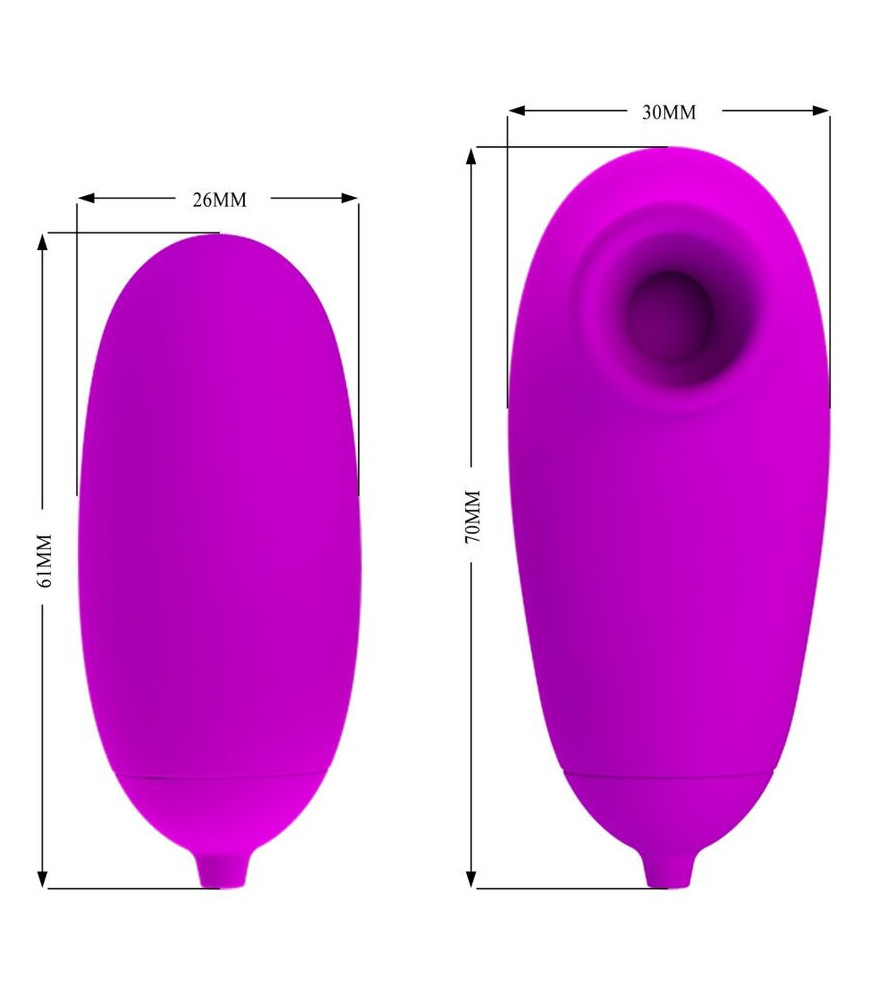 Double Stimulateur clitoris sans contact violet - Pretty Love