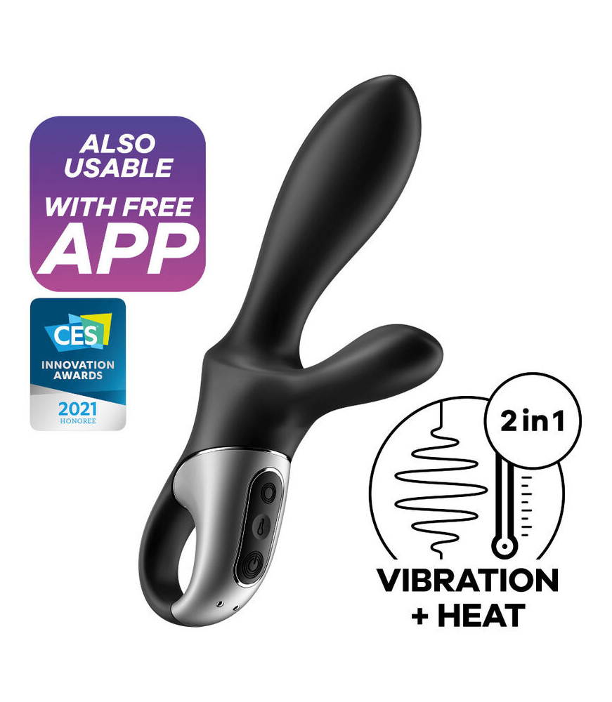 Vibromasseur Rabbit Heat Climax + Anal Noir - Satisfyer Connect | Nudiome