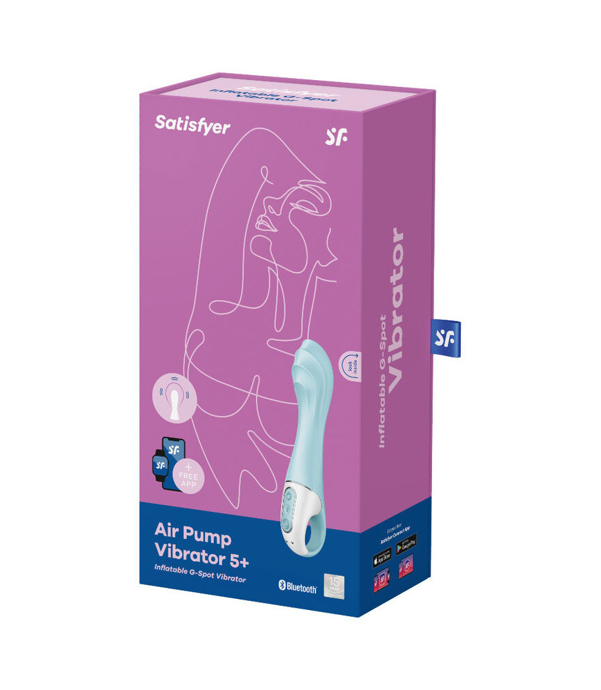 Vibromasseur Gonflable Point G Air Pump 5+ Bleu - Satisfyer | Nudiome