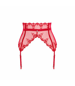 Porte-jarretelles sensuel rouge à broderies avec pendentif Lonesia L/XL - Obsessive