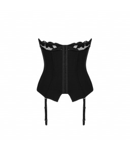 Ensemble élégant corset à bretelles jarretelles noir XS/S - Obsessive