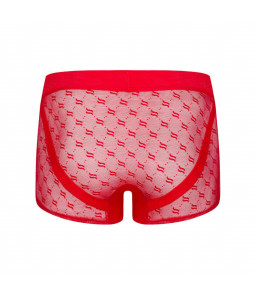Boxer coquin rouge transparent à pendentif S/M - Obsessive
