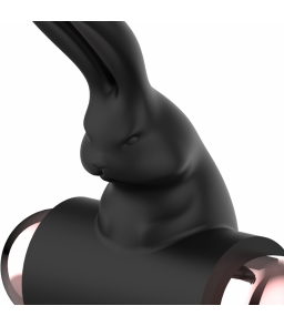 Cockring vibrant noir en silicone à piles - Coquette Toys