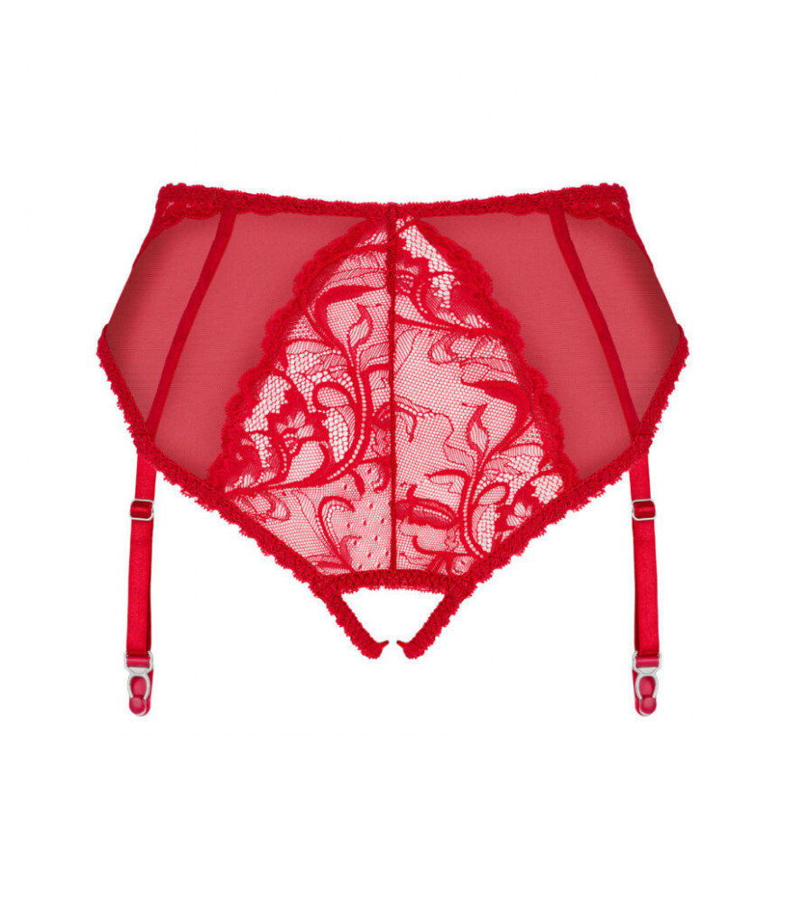 Culotte érotique rouge avec porte-jarretelles XS/S - Obsessive