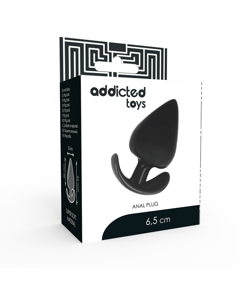 Plug Anal Classique à Bouchon 6,5 cm Noir - Addicted Toys