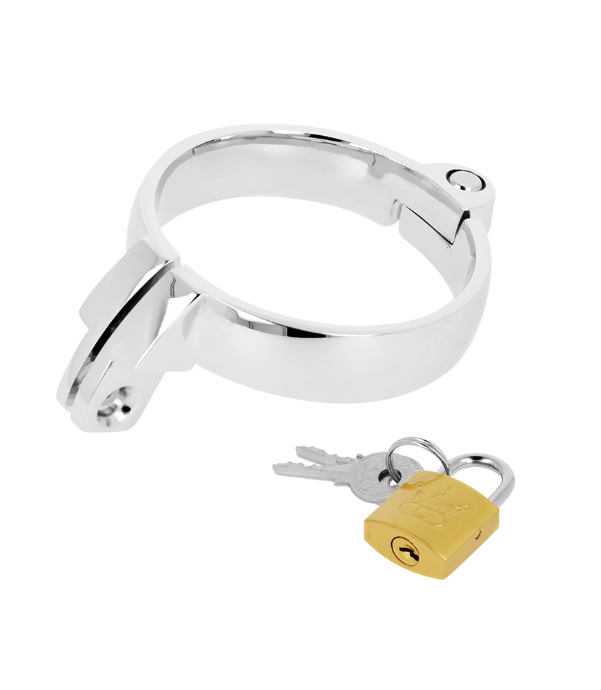 Cage de chasteté en métal avec cadenas et clés - Ohmama Fetish