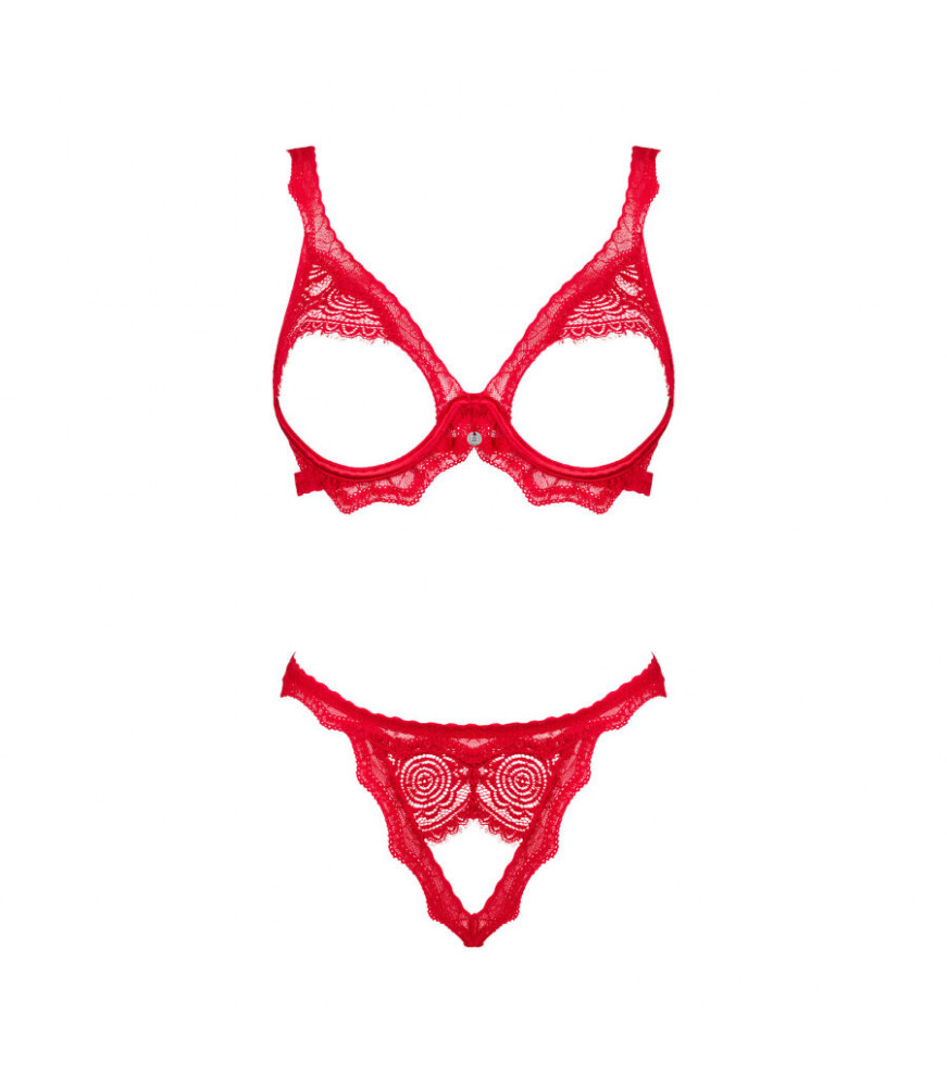 Ensemble lingerie rouge sexy Bergamore XS/S - Obsessive