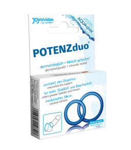 Double anneaux péniens bleu pour couples - Joydivision Potenzduo