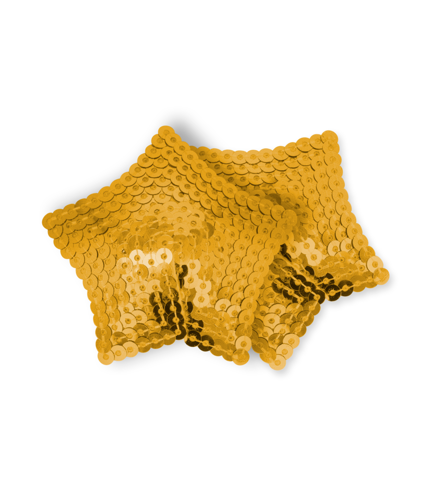 Couvre-tétons érotiques en étoile d'or pailletée - Ohmama fetish