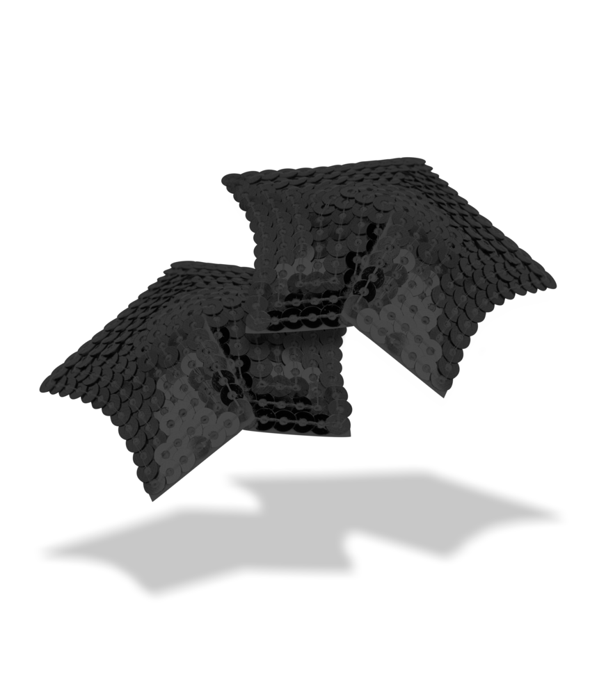 Cache-tétons élégants noirs en étoile pailletée - Ohmama fetish