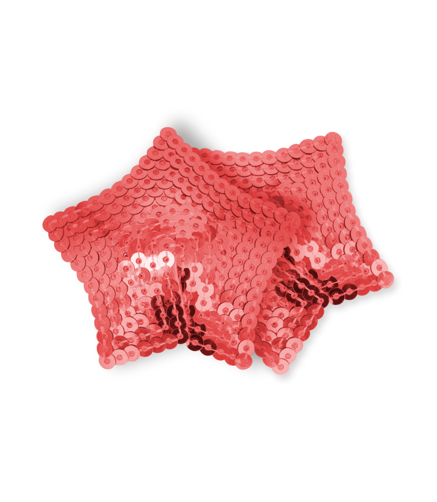 Cache-tétons coquins rouges en étoile pailletée - Ohmama fetish