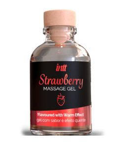 Gel de massage embrassable chauffant fraise 30ml - Intt