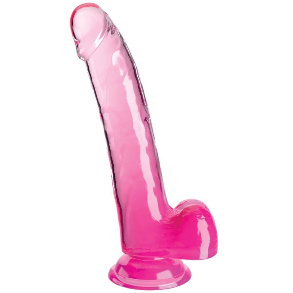KING COCK CLEAR - GODE AVEC TESTICULES 20,3 CM ROSE