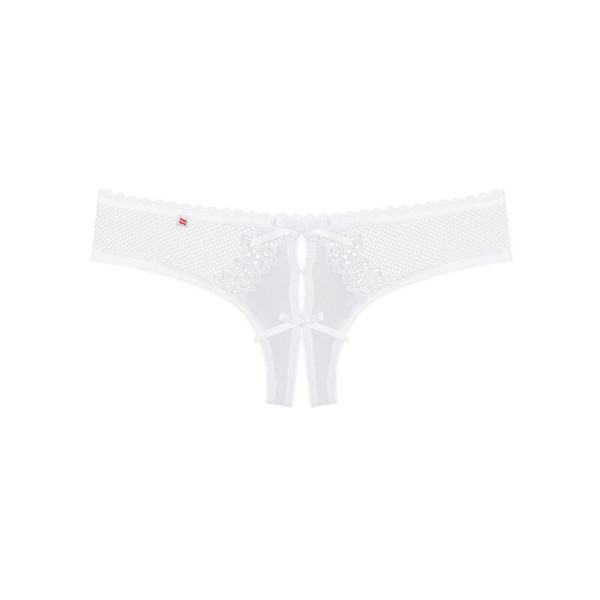 OBSESSIVE - ALABASTRA THONG CRPTCHLESS WHITE  L/XL