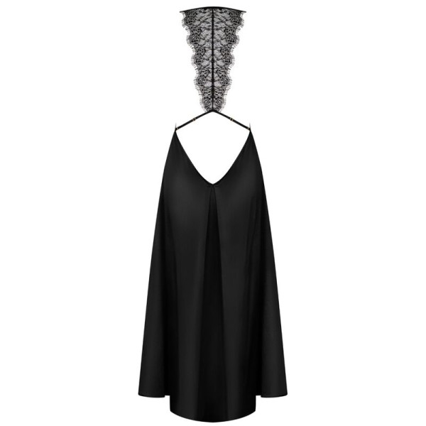 Robe élégante noire décolletée à dentelle au dos Agatya L/XL - Obsessive