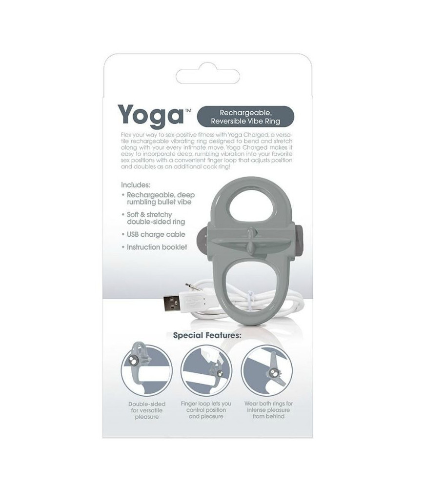 Cockring rechargeable gris Charged Yoga - Screaming O