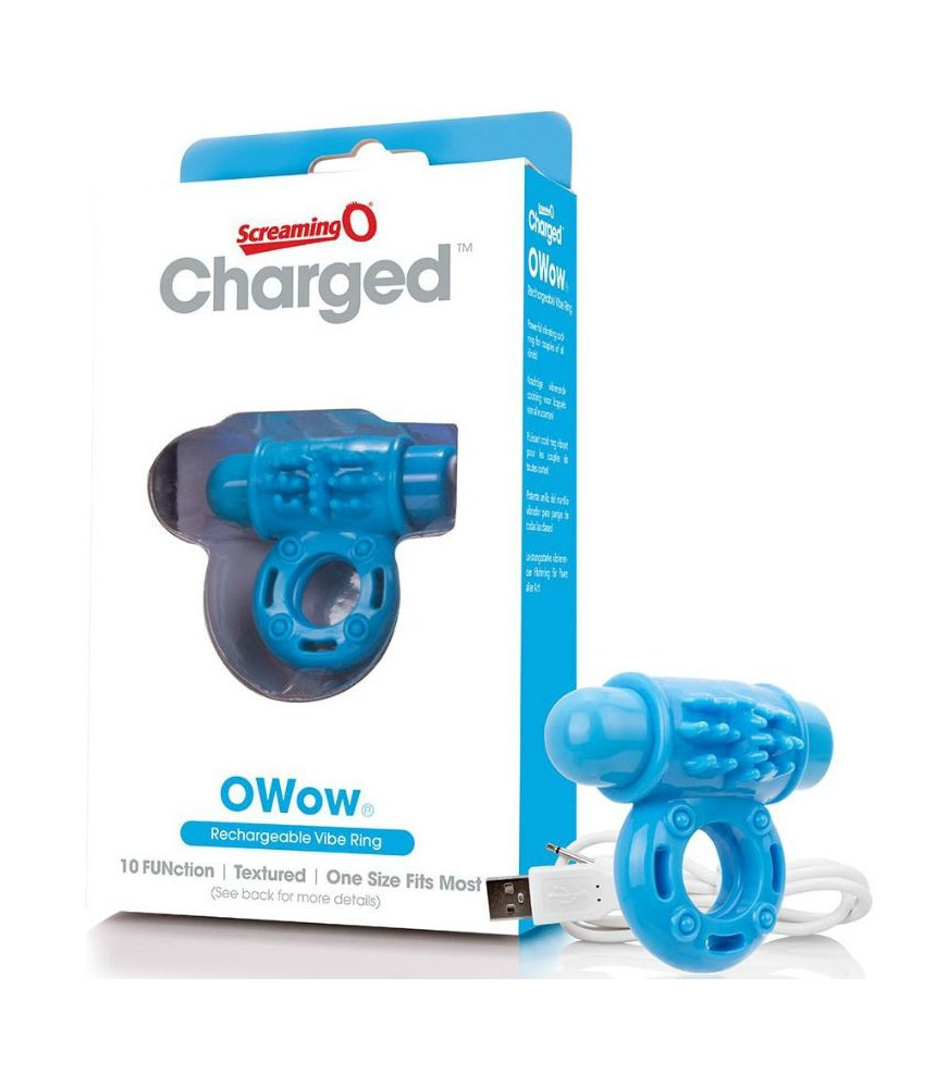 Cockring vibrant bleu Charged OWow - Screaming O