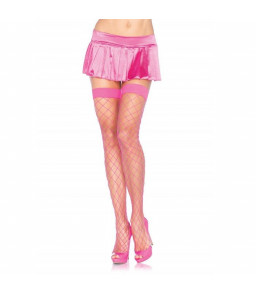 Bas coquins roses en maille taille O/S - Leg avenue