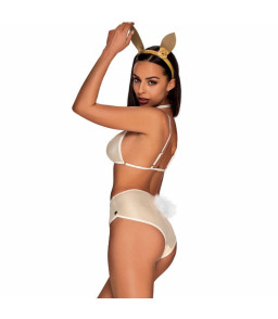 Costume de lapin doré sexy avec tour de cou XXL/XXXL Obsessive