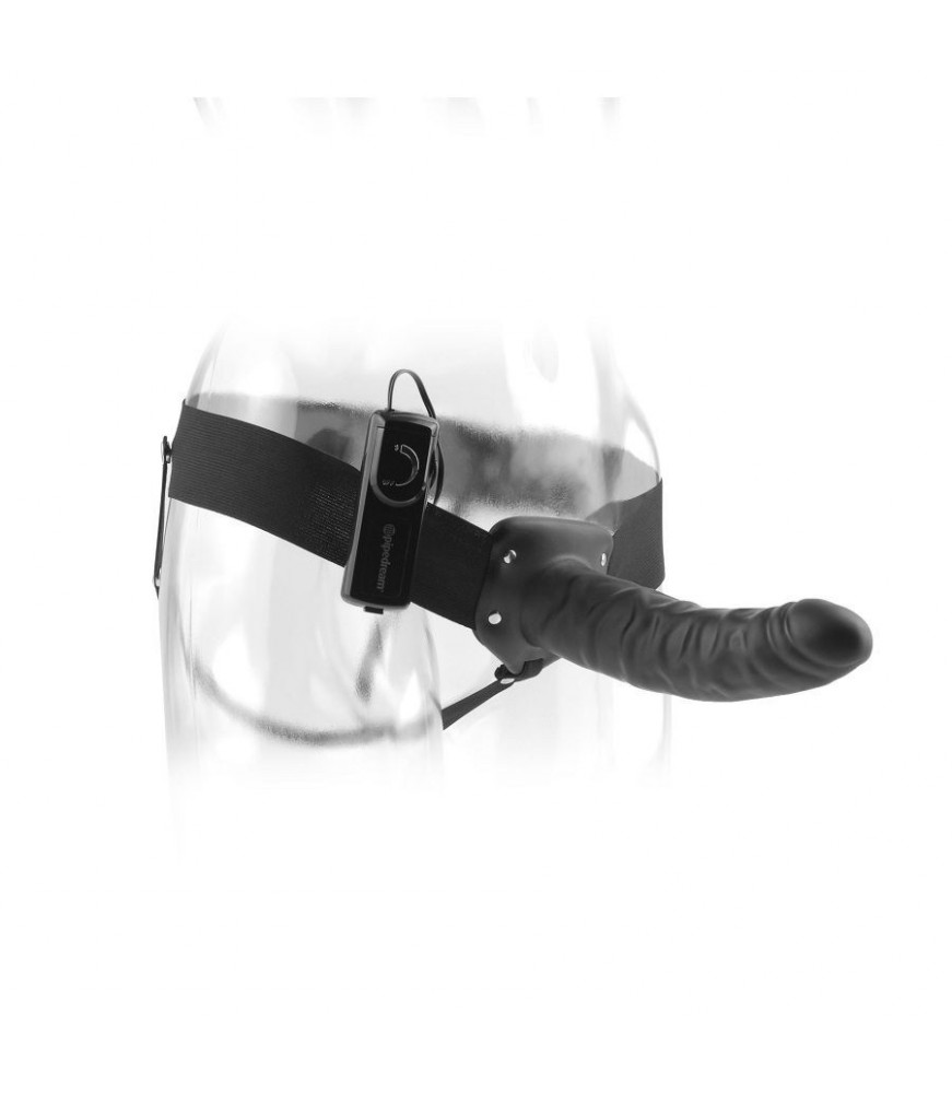Gode ceinture vibrant hollow noir 19 cm - Fetish Fantasy Series